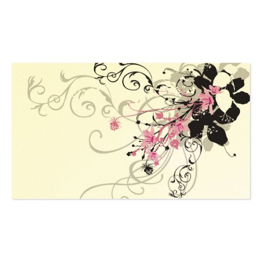 Retro flowers Profile Card Business Card (back side)