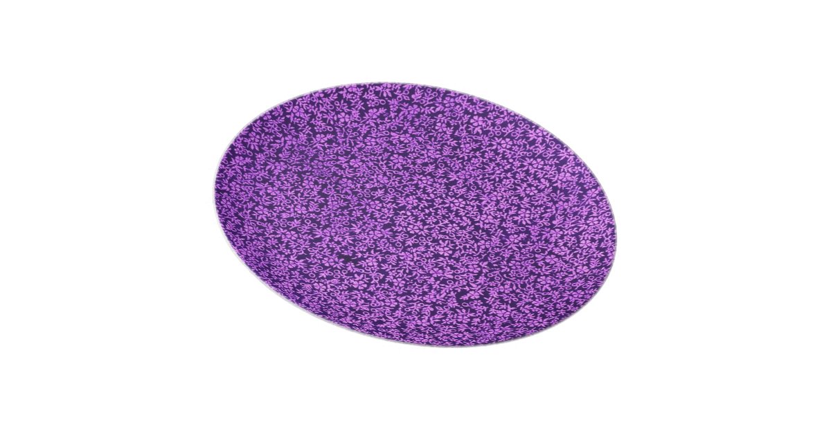 Retro Flowers Purple Plate Zazzle 3307