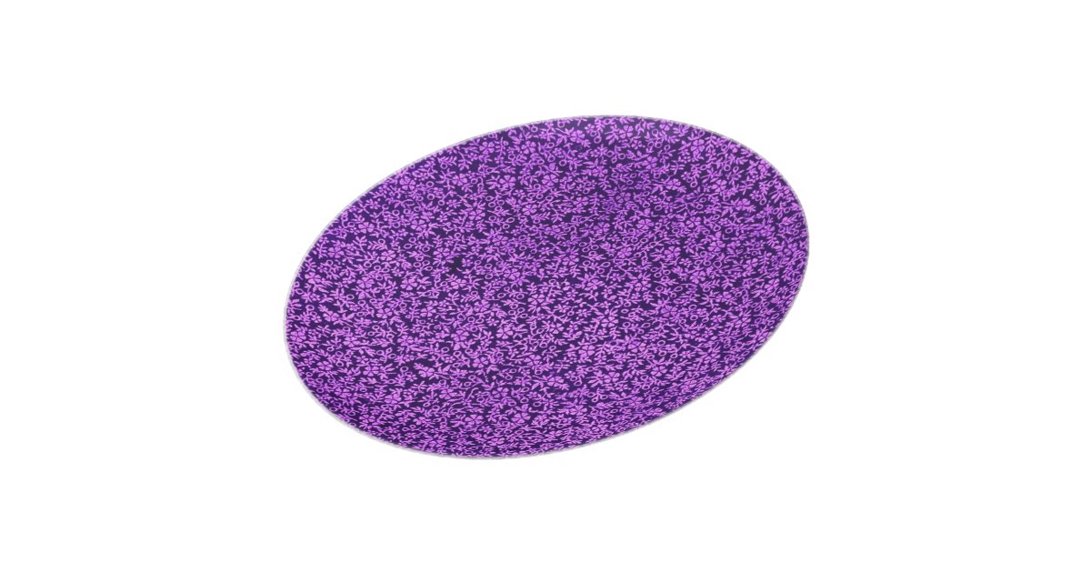 Retro Flowers Purple Plate Zazzle 8295