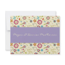 Retro Flowers · Purple · Thank You Card invitations by CSWedding Retro Flowers · Purple · Thank You Card invitations