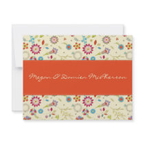 Retro Flowers · Red · Thank You Card invitations by CSWedding Retro Flowers · Red · Thank You Card invitations