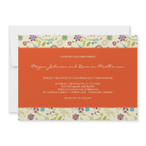 Retro Flowers · Red · Wedding Invitation by CSWedding Retro Flowers · Red · Wedding Invitation