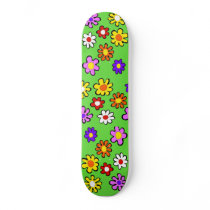 Retro Flowers Skateboard by funny_tshirt Retro Flowers Skateboard