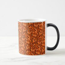Retro Flowers Tangerine Orange Morphing Mug