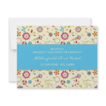 Retro Flowers · Turquoise · Reception Invitation by CSWedding Retro Flowers · Turquoise · Reception Invitation