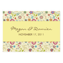 Retro Flowers · Yellow · Wedding Favor Tag Business Cards