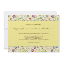 Retro Flowers · Yellow · Wedding Invitation by CSWedding Retro Flowers · Yellow · Wedding Invitation