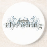 Retro Fly Fishing Drink Coaster