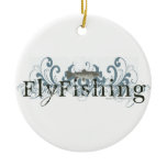 Retro Fly Fishing Christmas Tree Ornament