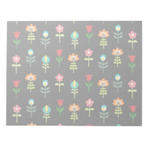 Retro folk floral pattern note pad
