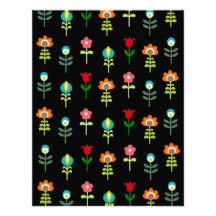 Retro folk floral pattern personalized invites