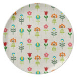 Retro folk flower pattern plate