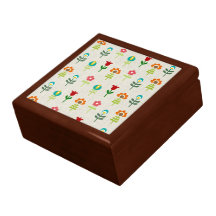 Retro folk flower pattern trinket box