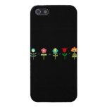 Retro folk flowers on black iphone cases