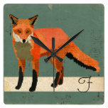 Retro Fox Clock