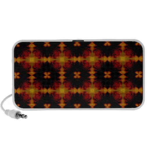 Retro Fractal Pattern red black iPhone Speakers