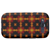 Retro Fractal Pattern red black yellow Samsung Galaxy S3 Case