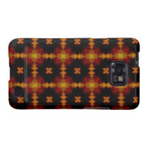 Retro Fractal Pattern red black yellow Samsung Galaxy S Cases