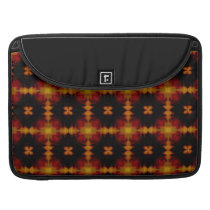 Retro Fractal Pattern red black yellow MacBook Pro Sleeves