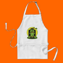 retro frankenstein design aprons