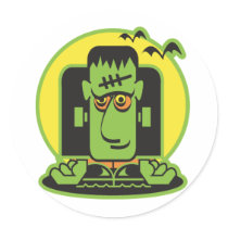 retro frankenstein design stickers