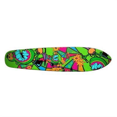 Retro Freddie Longboard Skateboard Deck by steamerlane
