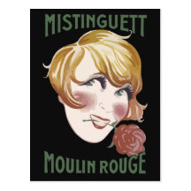 Retro French 1920s style Mistinguett Postcard