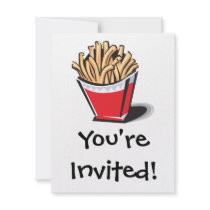 retro french fries design custom announcements