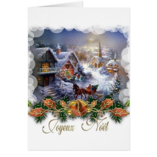 Retro French Joyeux Noel Christmas Card | Zazzle