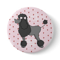 Retro French Poodle Pin buttons by Regella Retro French Poodle Pin buttons