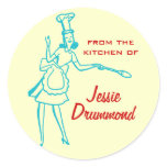 Retro "From the kitchen of" stickers (teal)