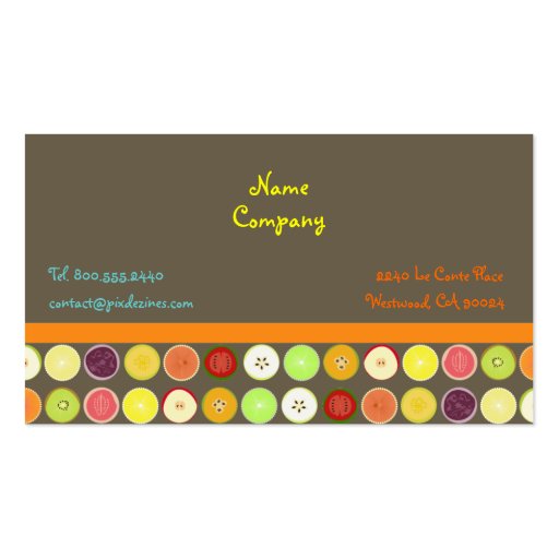 Retro fruit juice ~ ashbrown background business card