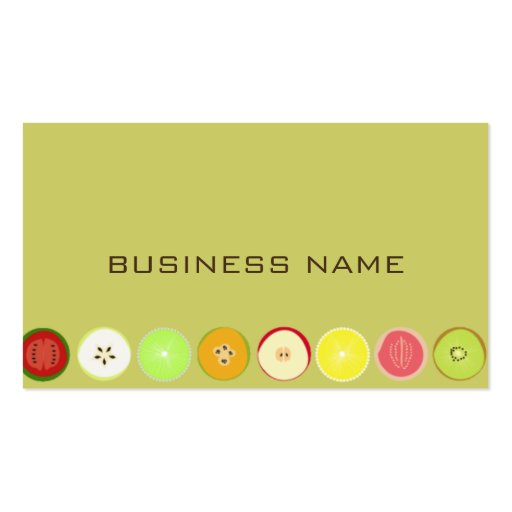 Retro fruits design profile cards business card (back side)