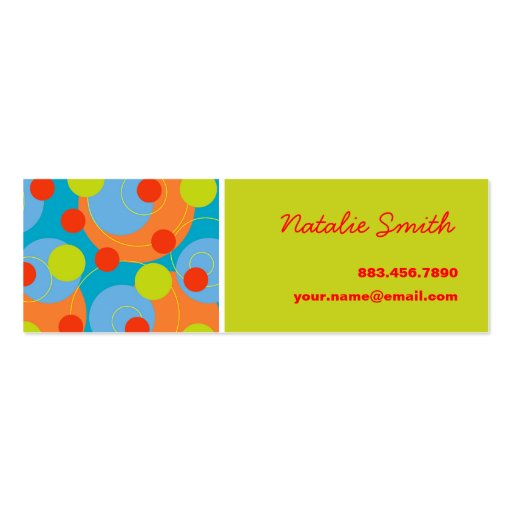 Retro Fruity Dots Funky Groovy Color Profile Card Business Card Templates (front side)