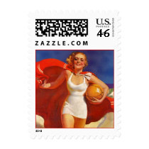 Retro Fun At Beach Vacation Postage Stamps