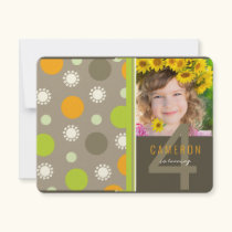 Retro Fun Dots Kids Birthday Invitation