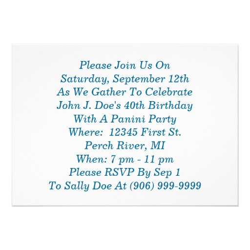 Retro Fun Panini Party Celebration Invitation