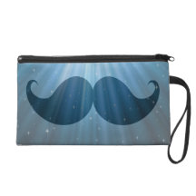 Retro Funky Mustache Moustache Stache Wristlet Purse