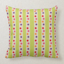 retro funky spotty dotty stripes pattern throw pillow