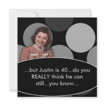 Retro Funny Mans 40th Birthday Party Personalized Invite