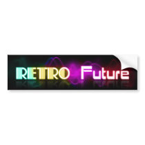 Retro Future Glow Letters Bumper Sticker