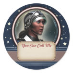 Retro Future Woman Name Tag Stickers