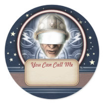 Retro Futurist Name Tag Stickers