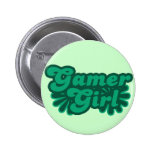 Retro Gamer Girl Pinback Buttons