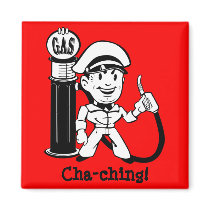 Retro Gas Station Guy magnets by JuJuGarden Retro Gas Station Guy magnets