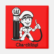 Retro Gas Station Guy Refrigerator Magnet