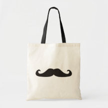 Retro gentelman mustaches illustration canvas bag