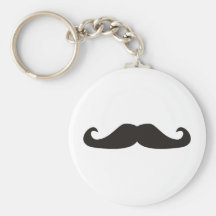 Retro gentelman mustaches illustration keychain