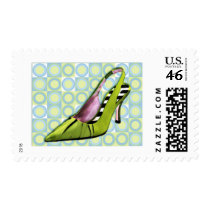 Retro Geo Lime postage