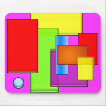 Retro Geometric Blocks Modern Art Mousepads mousepads